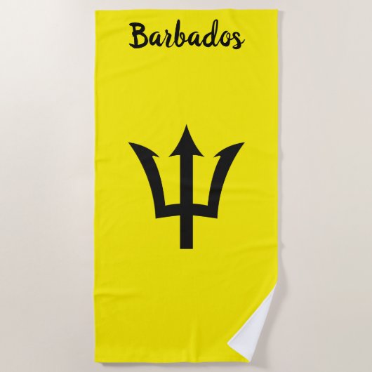 Barbados Trident Yellow Beach Handtuch (Vorderseite)