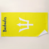 Barbados Trident Yellow Beach Handtuch (Vorderseite)