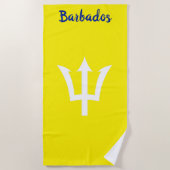 Barbados Trident Yellow Beach Handtuch (Vorderseite)