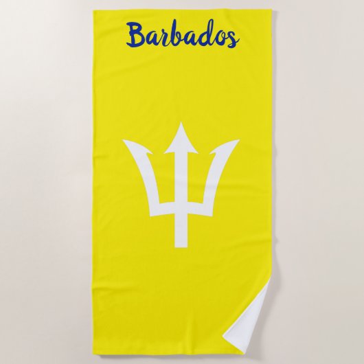 Barbados Trident Yellow Beach Handtuch (Vorderseite)