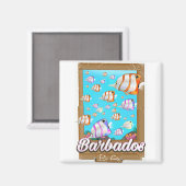 Barbados Tropical Fish Reiseplakat Magnet (Vorderseite/Rückseite)