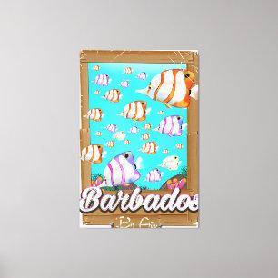 Barbados-Tropische Fische-Reiseposter Leinwanddruck