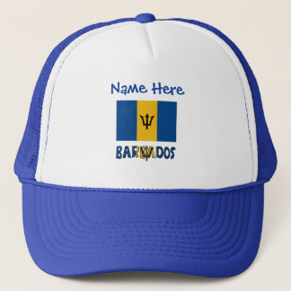 Barbados und Barbadian Flag Blue Personalization Truckerkappe