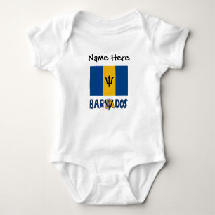Barbados und Barbadische Flagge mit Ihrem Namen Baby Strampler