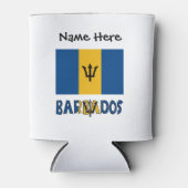 Barbados und Barbadische Flagge mit Ihrem Namen Dosenkühler (Vorderseite)