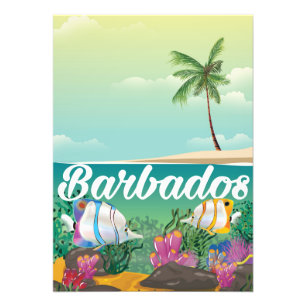 Barbados Unterwasser-Reiseplakat Fotodruck