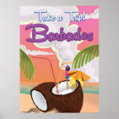 Barbados Vacation Cartoon Reiseplakat Poster (Vorne)