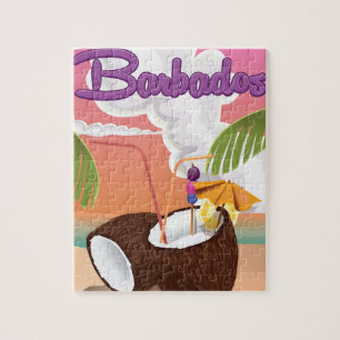 Barbados Vacation Cartoon Reiseplakat Puzzle