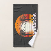 Barbados Vintag Palm Trees Summer Beach Badhandtuch Set (Handtuch)