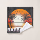 Barbados Vintag Palm Trees Summer Beach Badhandtuch Set (Waschlappen)