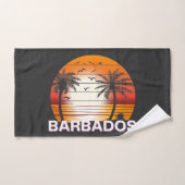 Barbados Vintag Palm Trees Summer Beach Badhandtuch Set (Handtuch)