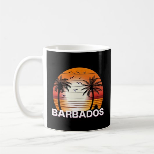 Barbados Vintag Palm Trees Summer Beach Kaffeetasse (Links)