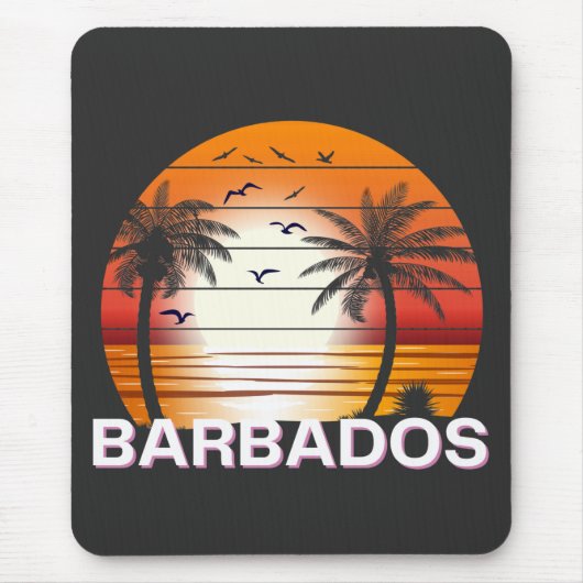 Barbados Vintag Palm Trees Summer Beach Mousepad (Vorne)