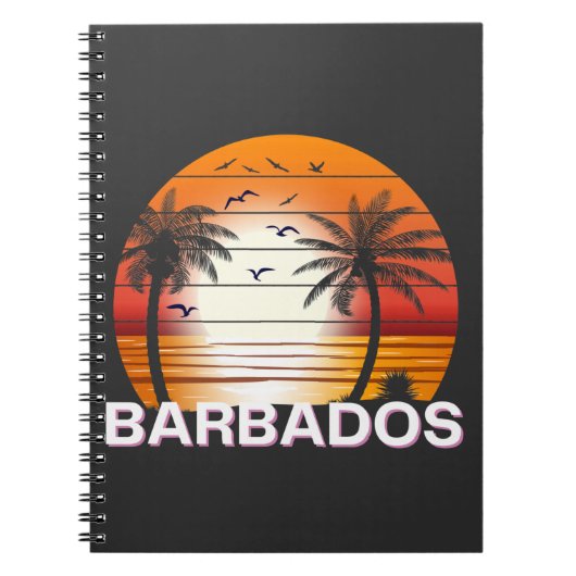 Barbados Vintag Palm Trees Summer Beach Notizblock (Vorderseite)