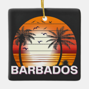 Barbados Vintage Palmen Sommer Strand Keramikornament