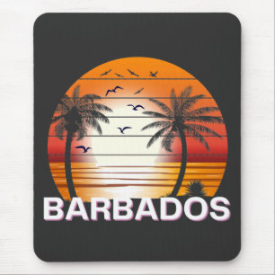 Barbados Vintage Palmen Sommer Strand Mousepad