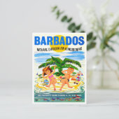 Barbados Vintage Reise Postkarte (Stehend Vorderseite)