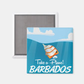 Barbados Vintage Reiseplakat Magnet (Vorderseite/Rückseite)