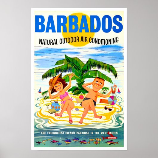 Barbados Vintage Reiseplakat Poster (Vorne)