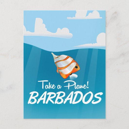 Barbados Vintage Reiseplakat Postkarte (Vorderseite)