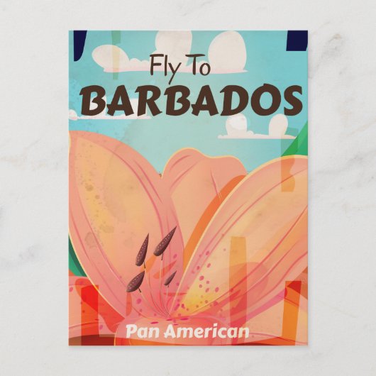 Barbados Vintage Reiseplakat Postkarte (Vorderseite)