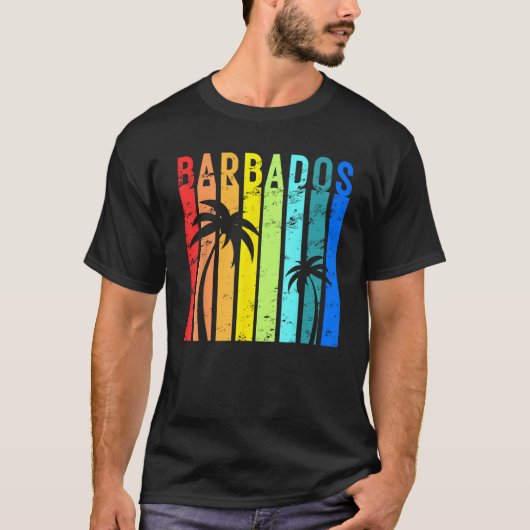 Barbados Vintages Design Urlaub Karibik Insel T-Shirt (Vorderseite)