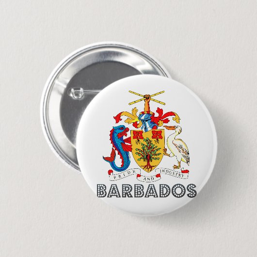 Barbados-Wappen Button (Vorne & Hinten)