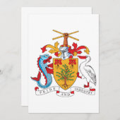Barbados-Wappen Einladung (Vorne/Hinten)