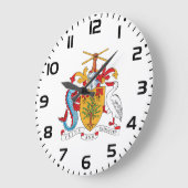 Barbados-Wappen Große Wanduhr (Winkel)