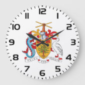 Barbados-Wappen Große Wanduhr (Vorderseite)