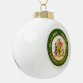 Barbados-Wappen Keramik Kugel-Ornament (Links)