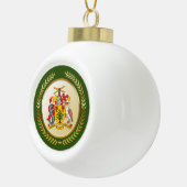 Barbados-Wappen Keramik Kugel-Ornament (Rechts)