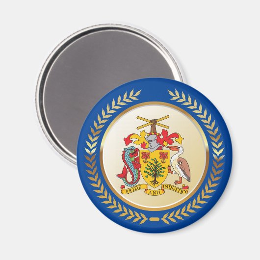 Barbados-Wappen Magnet (Vorderseite/Rückseite)