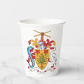 Barbados-Wappen Pappbecher (Vorderseite)