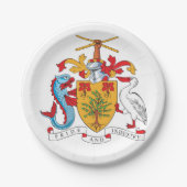 Barbados-Wappen Pappteller (Vorderseite)