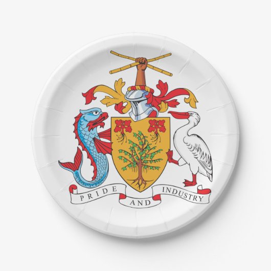 Barbados-Wappen Pappteller (Vorderseite)