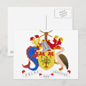 Barbados-Wappen Postkarte (Vorne/Hinten)