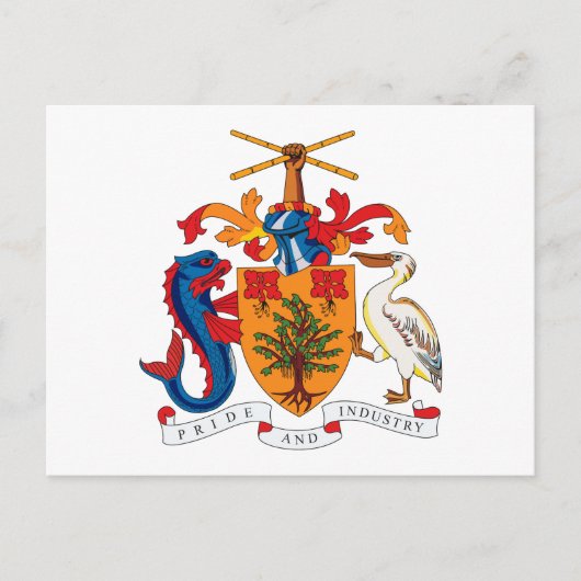 Barbados-Wappen Postkarte (Vorderseite)