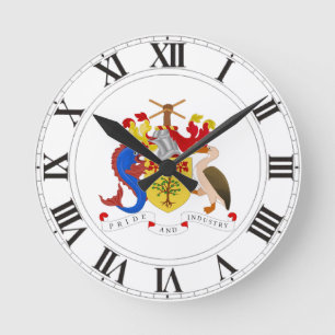 Barbados-Wappen Runde Wanduhr