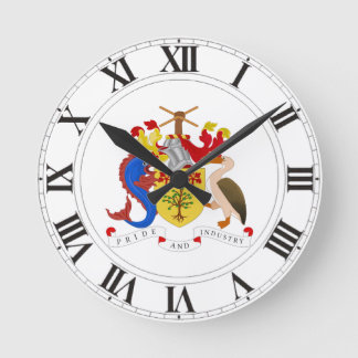 Barbados-Wappen Runde Wanduhr