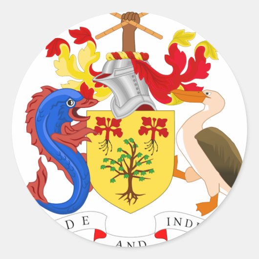 Barbados-Wappen Runder Aufkleber (Vorderseite)