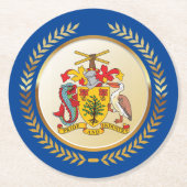 Barbados-Wappen Runder Pappuntersetzer (Vorderseite)