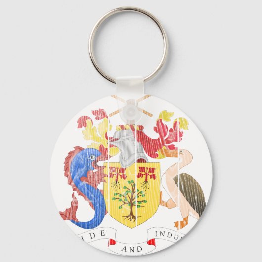 Barbados-Wappen Schlüsselanhänger (Vorderseite)