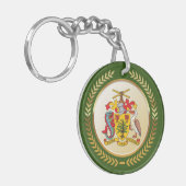 Barbados-Wappen Schlüsselanhänger (Vorderseite links)