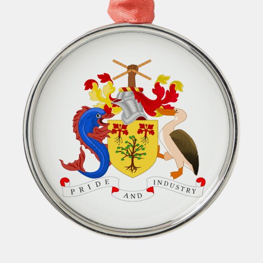 Barbados-Wappen Silbernes Ornament (Vorne)