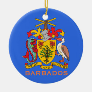 Barbados-Wappen und Fahne Weihnachtsschmuck