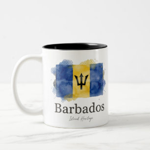 Barbados-Wasserfarbenflagge Karibisches Erbe Zweifarbige Tasse