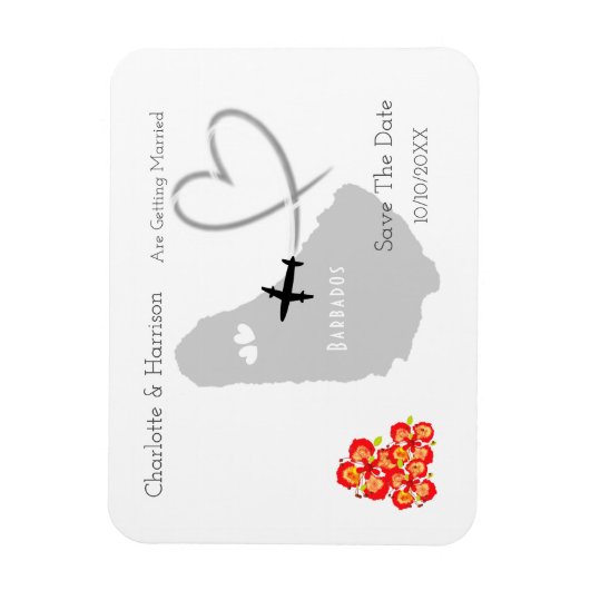 Barbados Wedding Destination Save the Date Magnet (Vertikal)