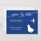 Barbados Wedding Save the Date Card, Map Magneteinladung (Vorderseite)