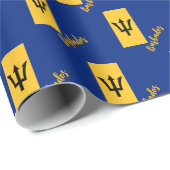Barbados Wrapping Paper, Barbados Flag Patrioten Geschenkpapier (Rolleneckpunkt)